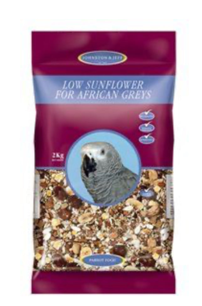 Johnston & Jeff Low Sunflower Diet African Greys 2Kg