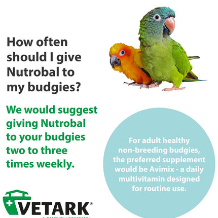 Nutrobal, Calcium & Vitamin D3 Mineral Supplement for Birds & Reptiles, Powder, Easy to Administer, 100g