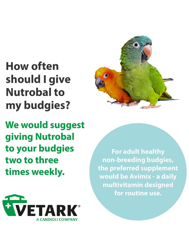 Nutrobal, Calcium & Vitamin D3 Mineral Supplement for Birds & Reptiles, Powder, Easy to Administer, 100g