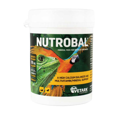 Nutrobal, Calcium & Vitamin D3 Mineral Supplement for Birds & Reptiles, Powder, Easy to Administer, 100g