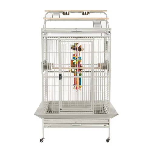 Rainforest Santos Play Top Parrot Cage - Stone